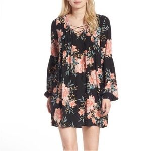 NWT Billabong Just Like Us Black Floral Dress XS